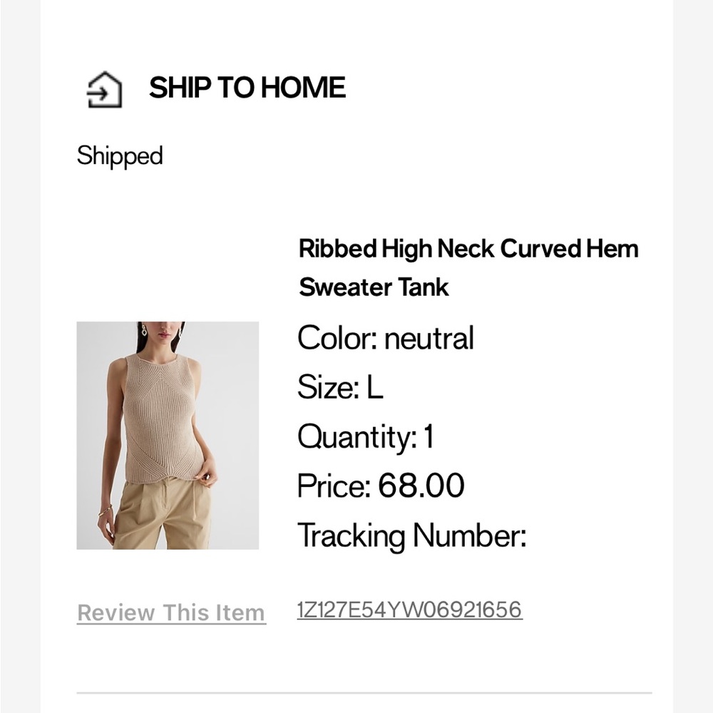 NWOT Express neural large sweater tank - Picture 3 of 9